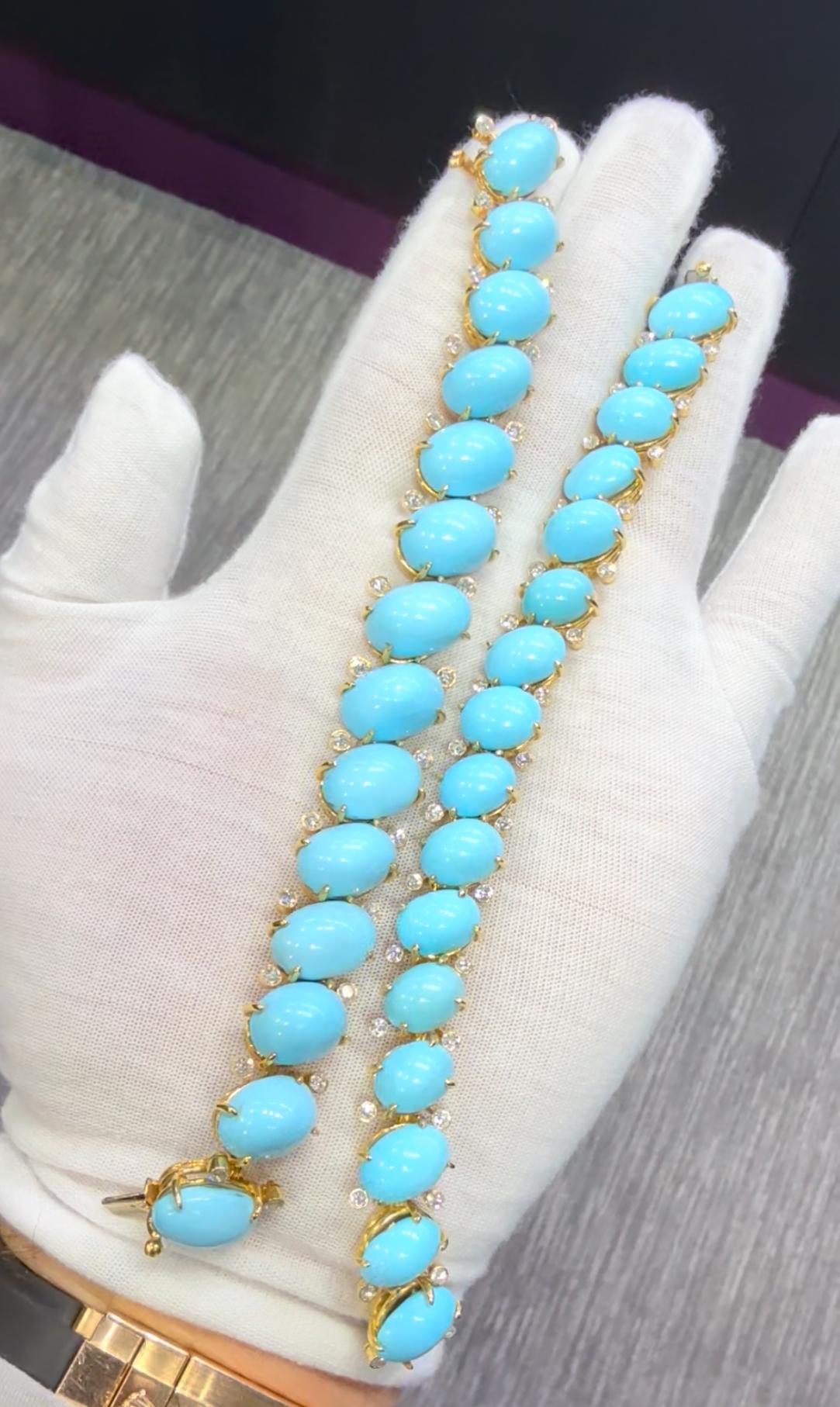 Van Cleef & Arpels Set di turchesi e diamanti in vendita 1