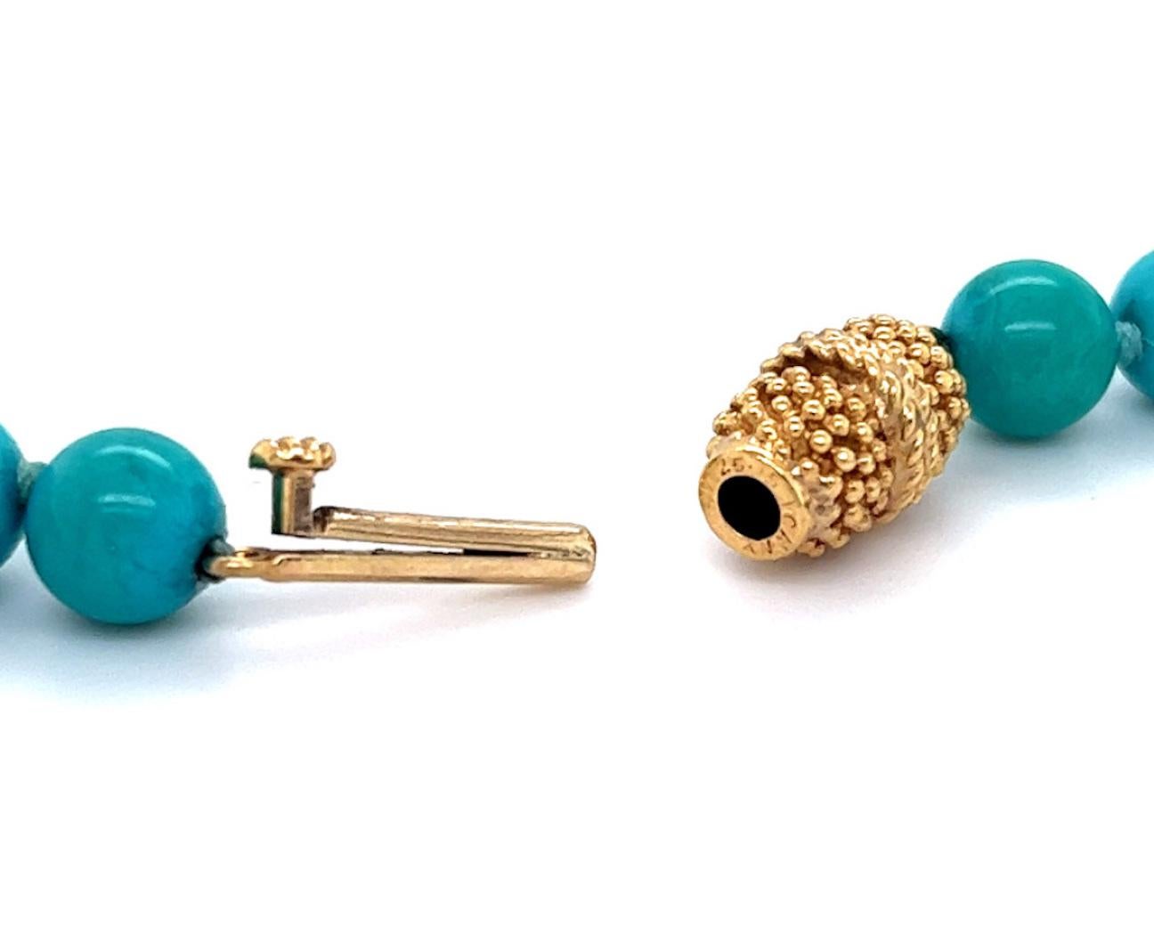 Van Cleef & Arpels Turquoise & Gold Bead Necklace  5