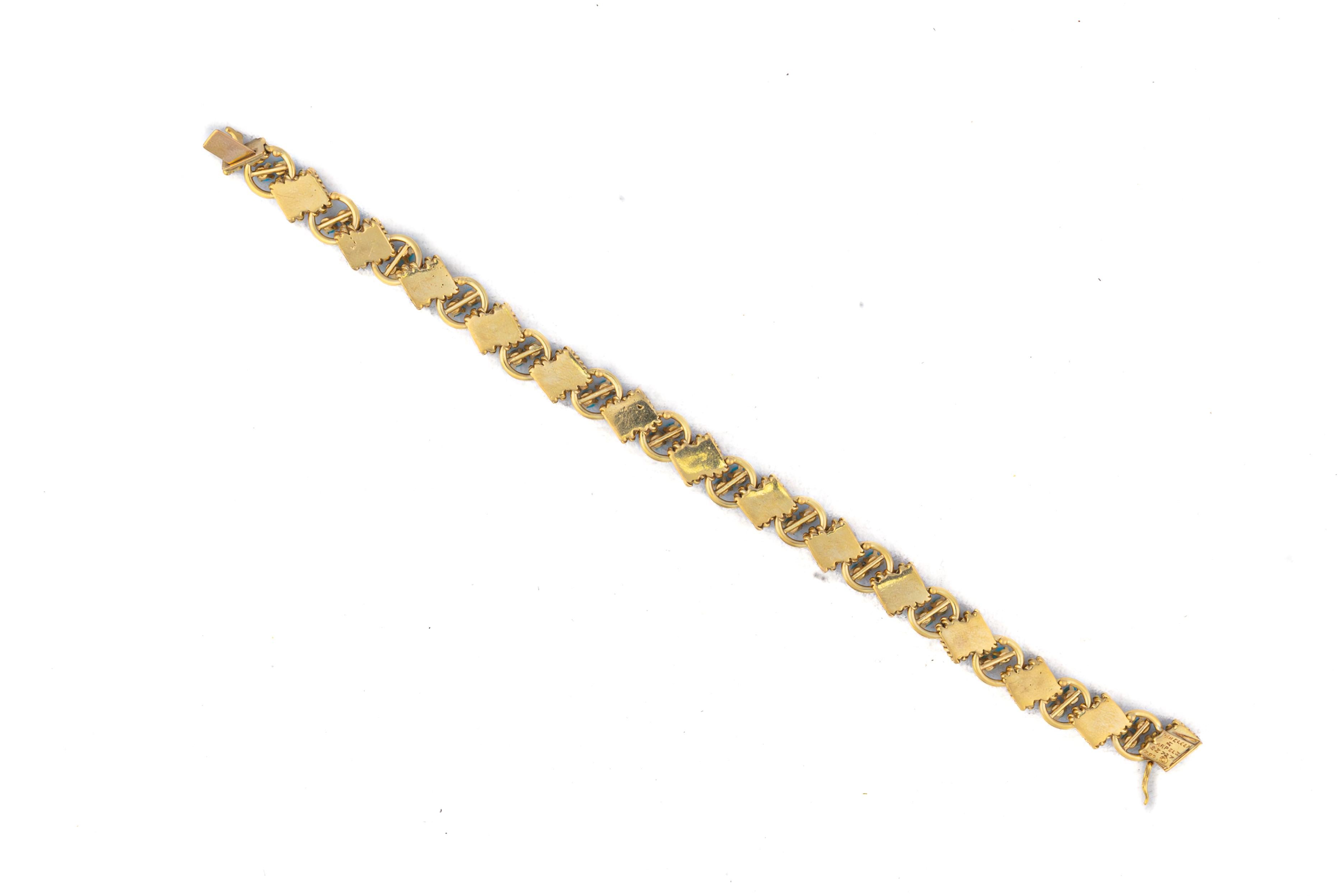 Retro Van Cleef & Arpels Turquoise Rope Motif Bracelet For Sale