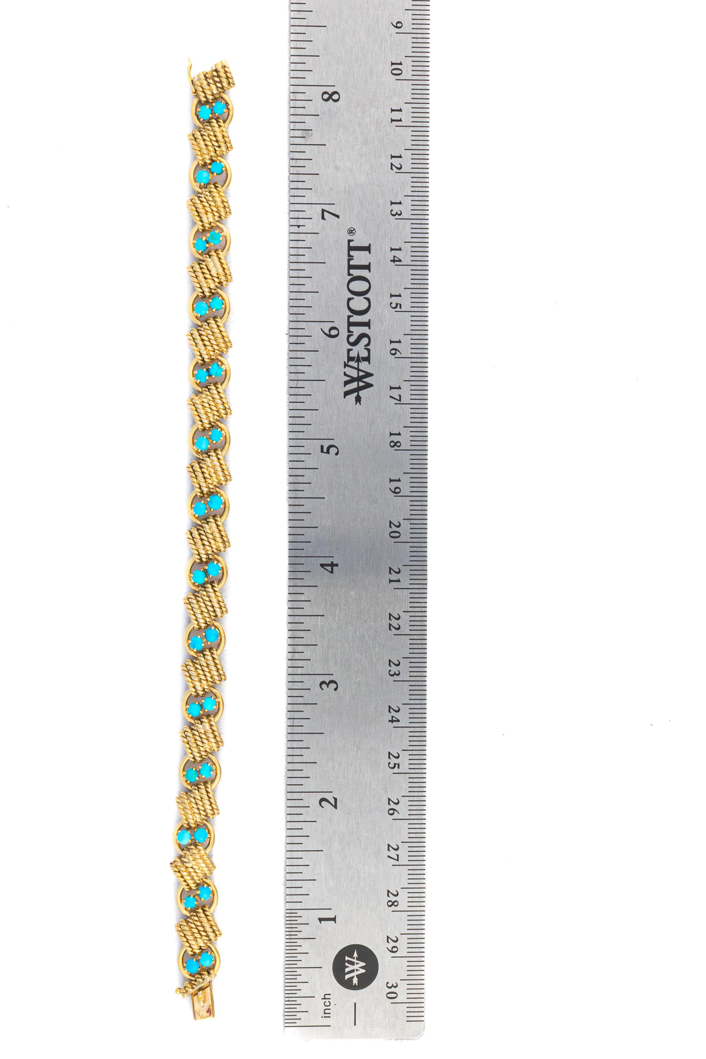 Women's Van Cleef & Arpels Turquoise Rope Motif Bracelet For Sale