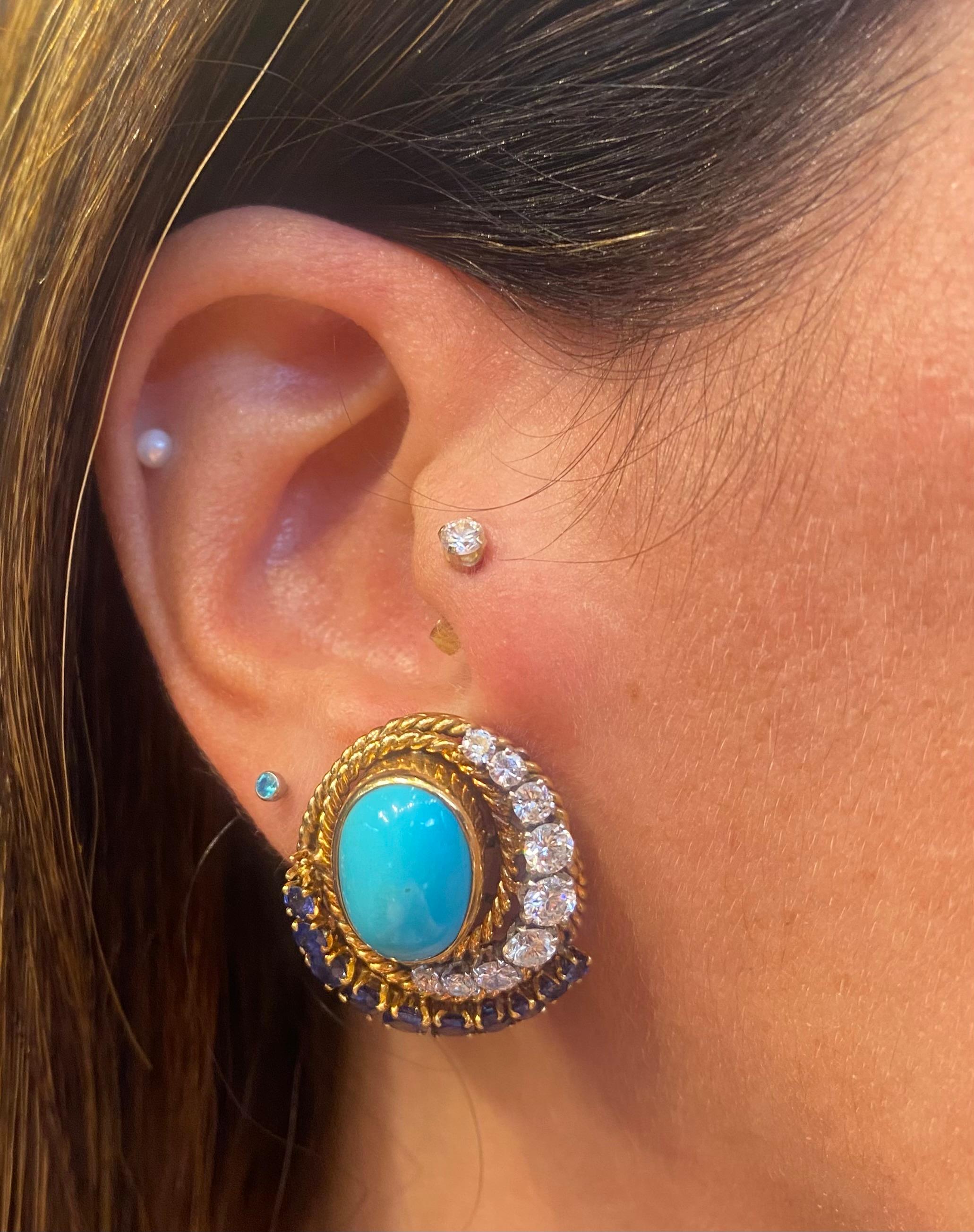 van cleef turquoise earrings