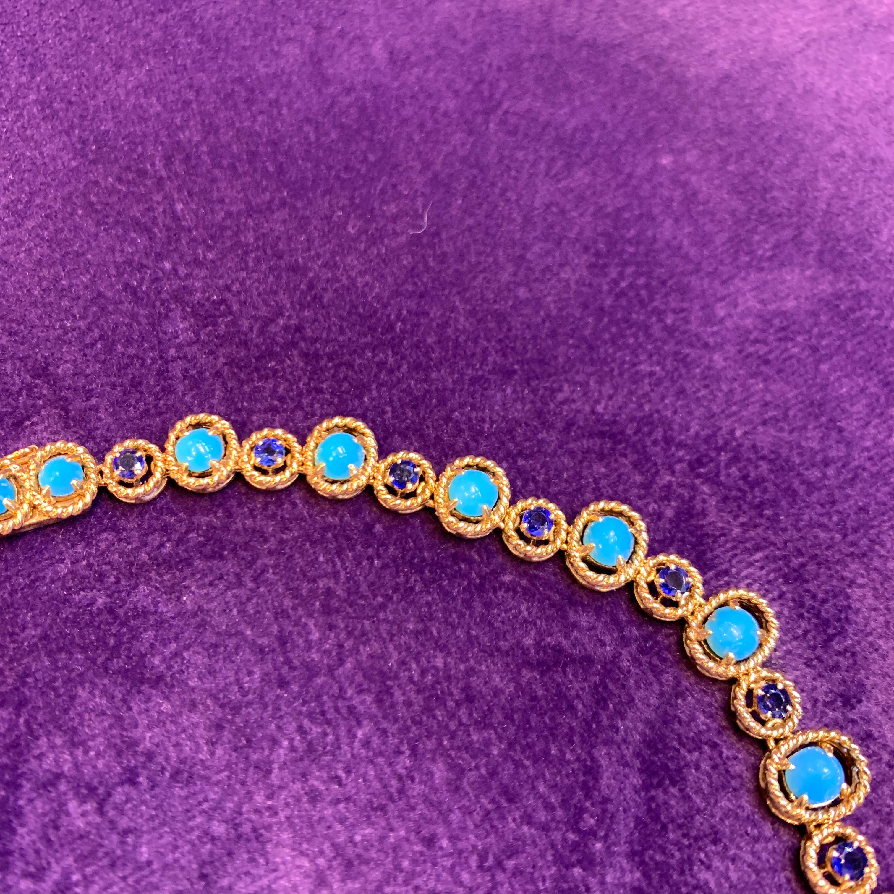 Van Cleef & Arpels Turquoise Sapphire & Diamond Necklace 10