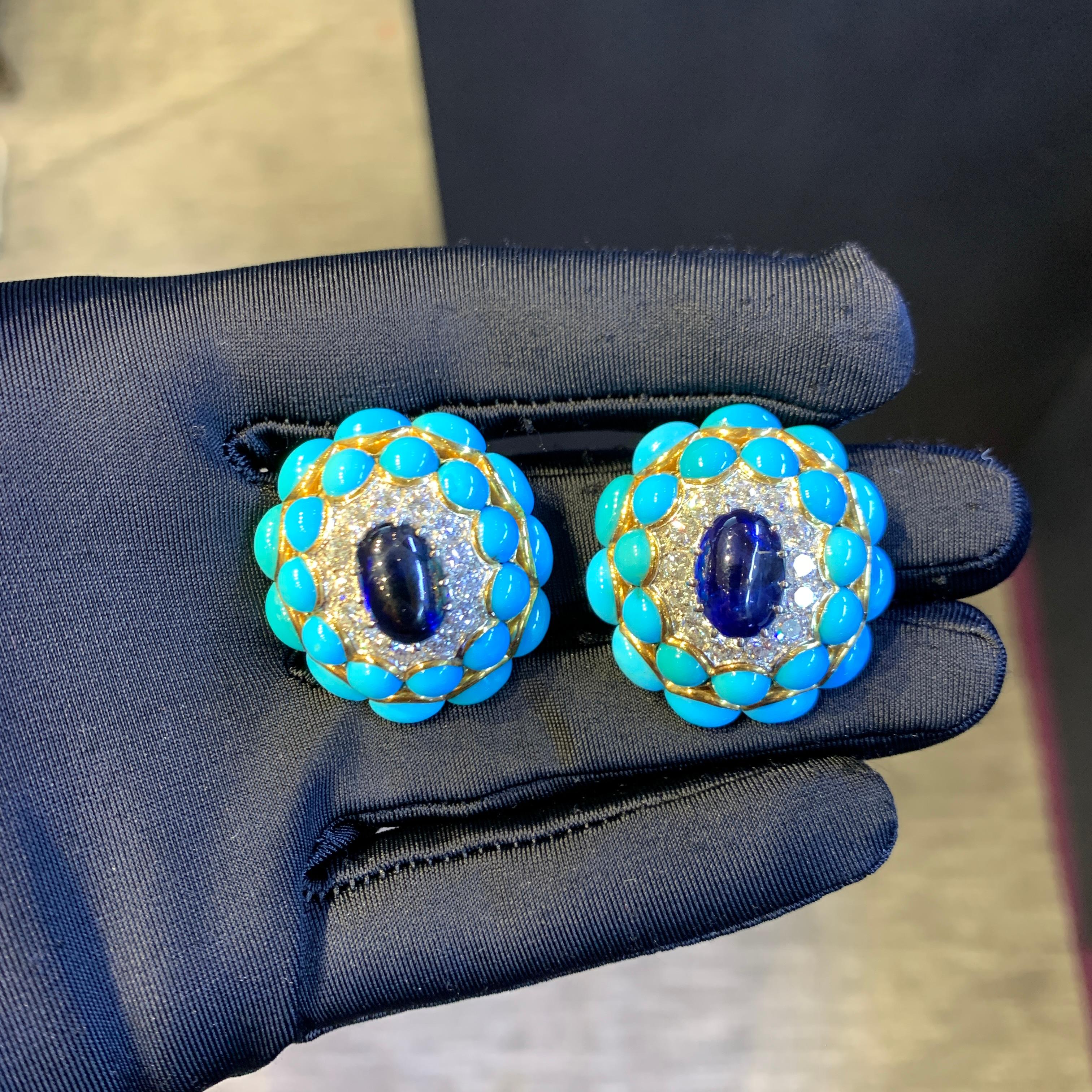 vca turquoise earrings
