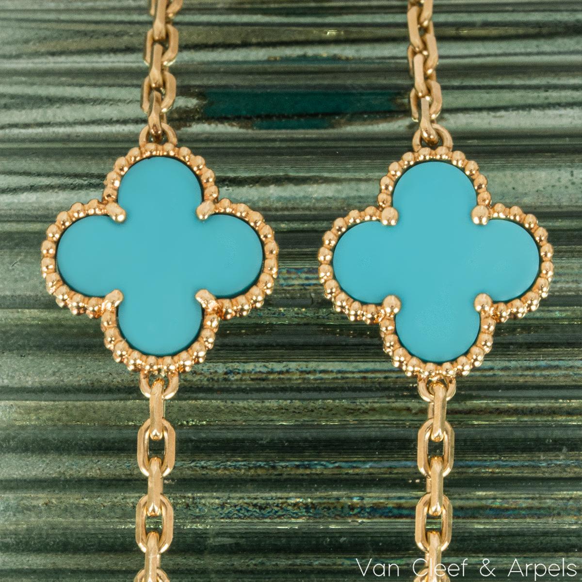 Van Cleef & Arpels Turquoise Vintage Alhambra Bracelet VCARA4200 In Excellent Condition In London, GB