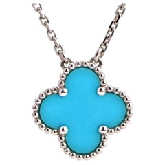 Van Cleef & Arpels Turquoise Used Alhambra Pendant