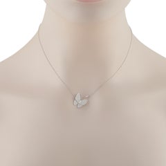 Van Cleef & Arpels Two Butterfly 18K Gold 0.88ct Diamond Necklace VC03-031626