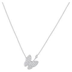 Van Cleef & Arpels Two Butterfly 18K Gold 0.88ct Diamond Necklace VC03-031626