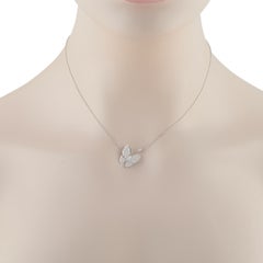 Van Cleef & Arpels Two Butterfly 18K Gold 0.88ct Diamond Necklace VC04-031626