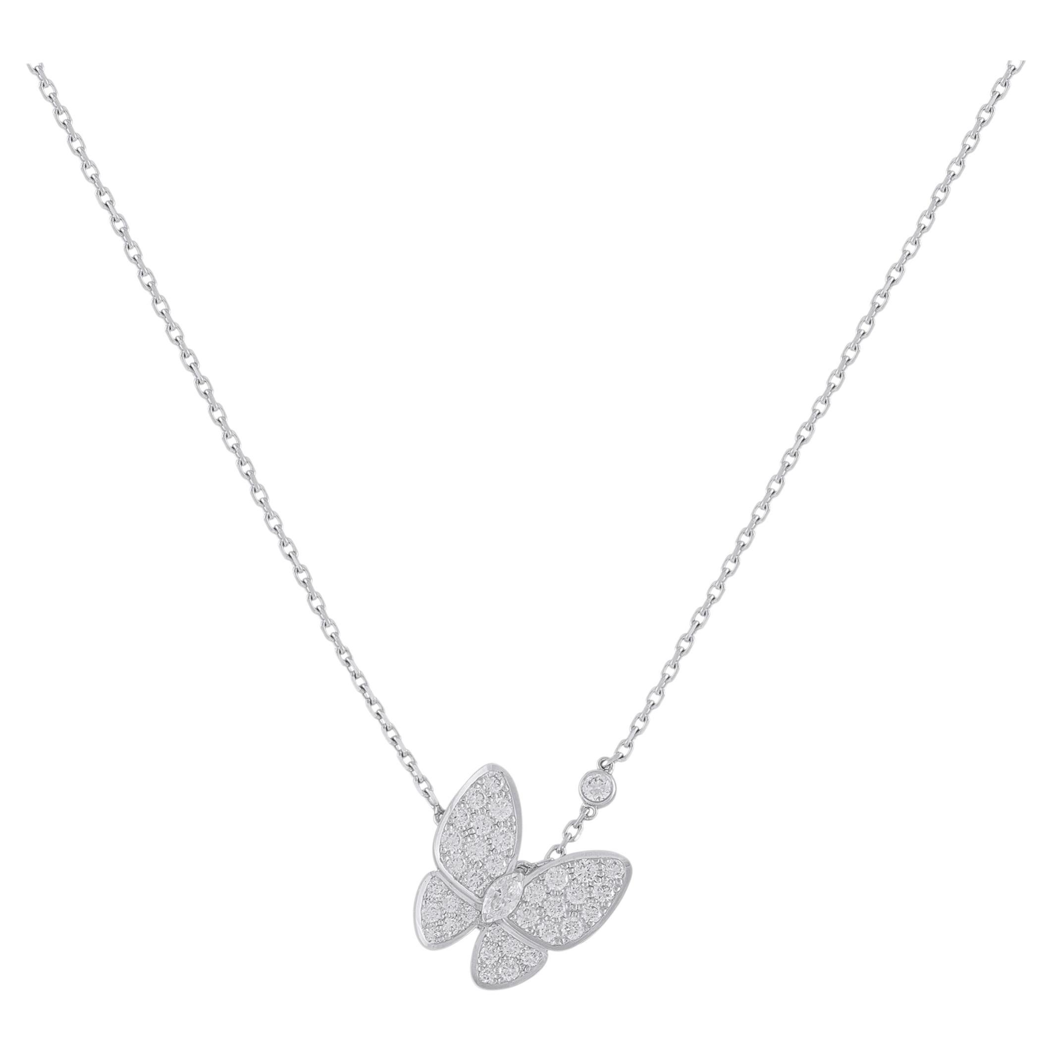Van Cleef & Arpels - Collana con due farfalle in oro 18 carati e 0,88 carati di diamanti VC04-031626