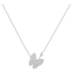 Van Cleef & Arpels Two Butterfly 18K Gold 0.88ct Diamond Necklace VC04-031626