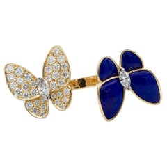 Van Cleef & Arpels Two Butterfly Between The Finger Ring Diamond Lapis Lazuli