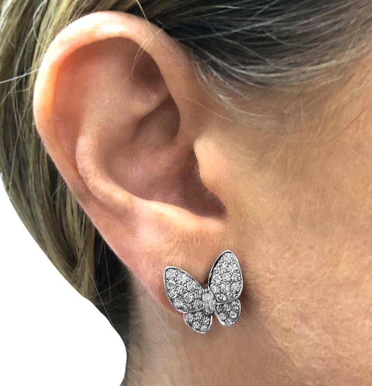 Van Cleef and Arpels Two Butterfly Diamond Earrings at 1stDibs | van cleef butterfly  earrings, van cleef two butterfly earrings, five and two butterfly earrings