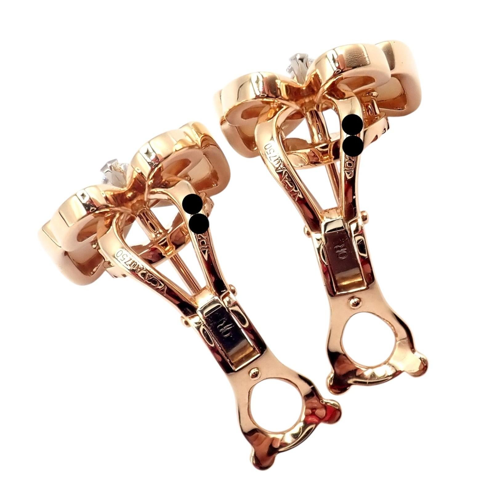 da uomo o donna Van Cleef & Arpels Orecchini a due farfalle con diamanti e madreperla in oro rosa in vendita