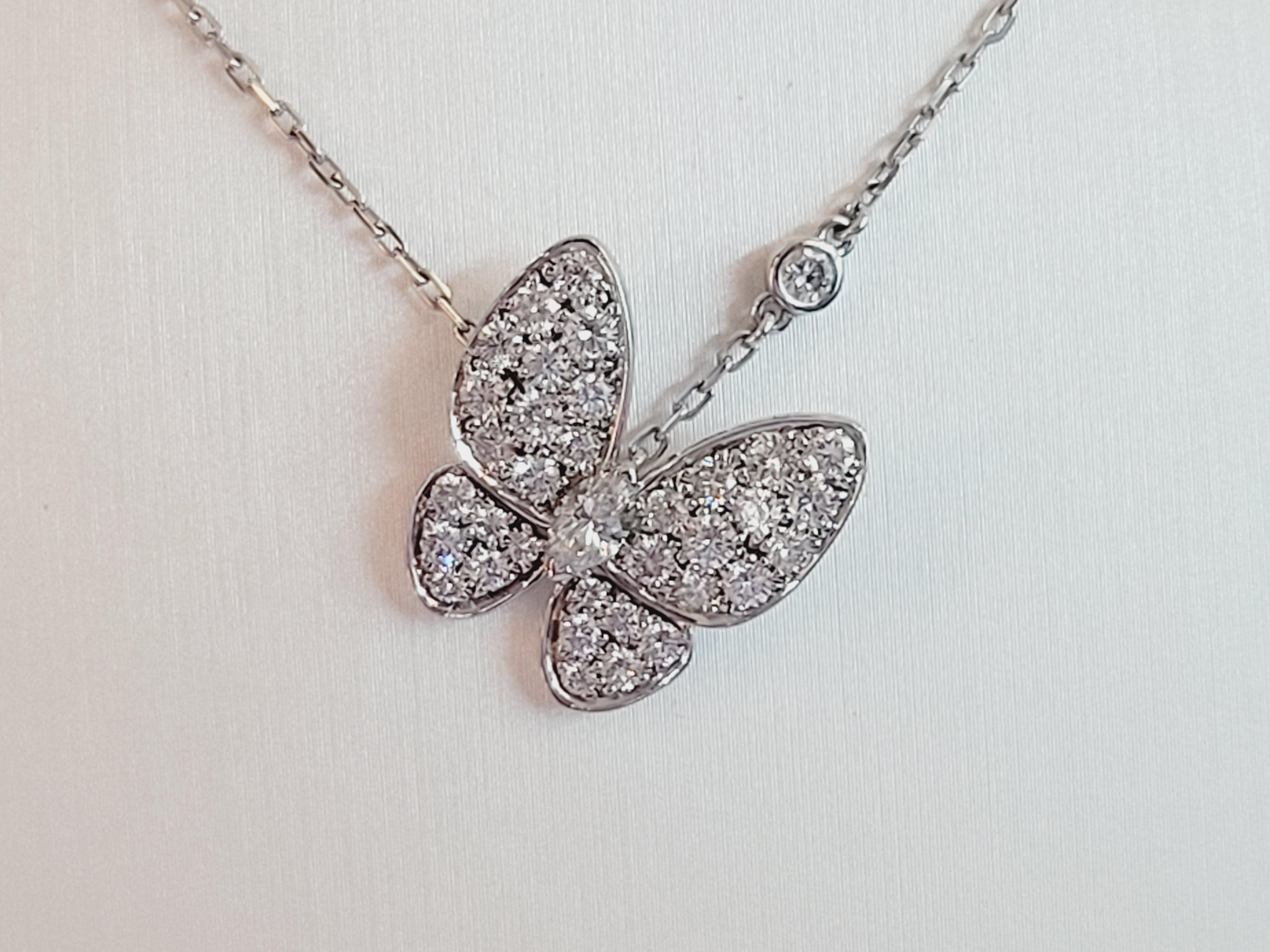 Van Cleef & Arpels Two Butterfly Diamond Necklace 2