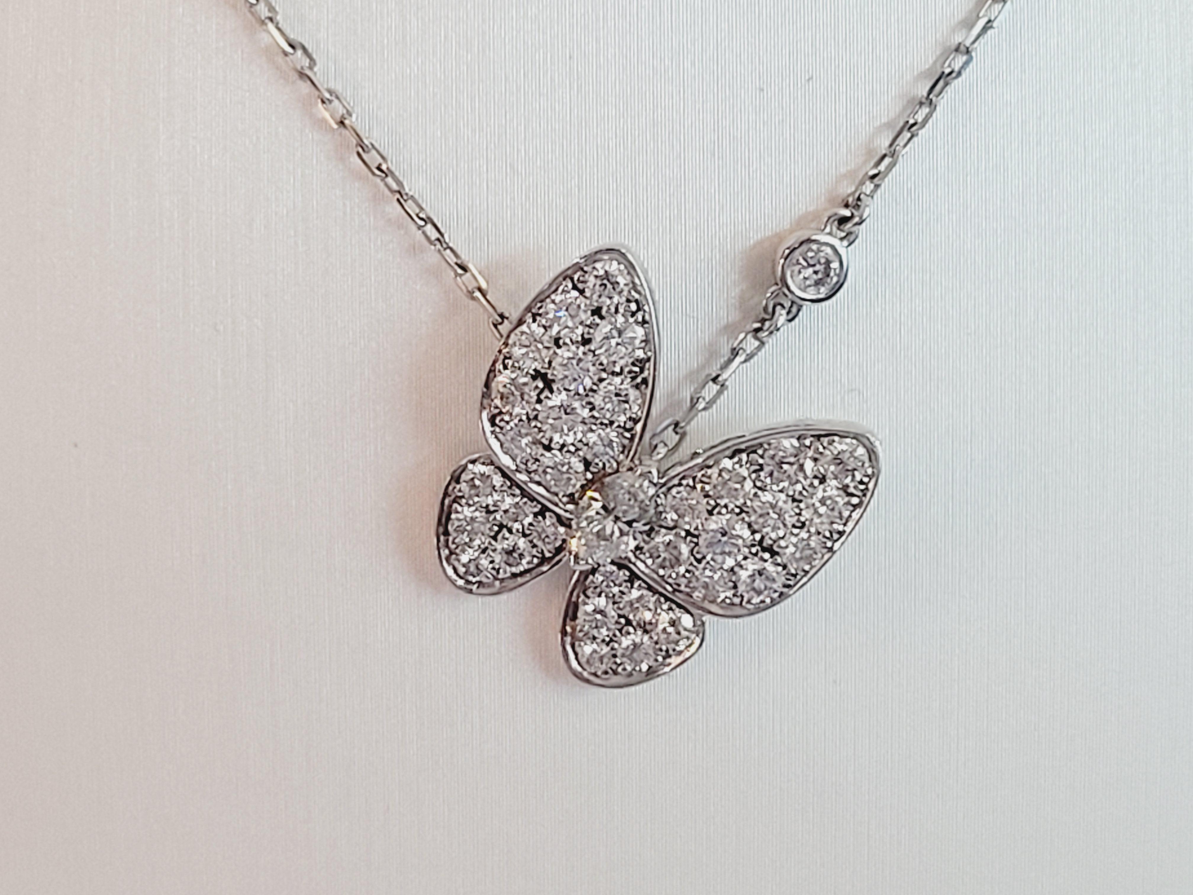Van Cleef & Arpels Two Butterfly Diamond Necklace 3