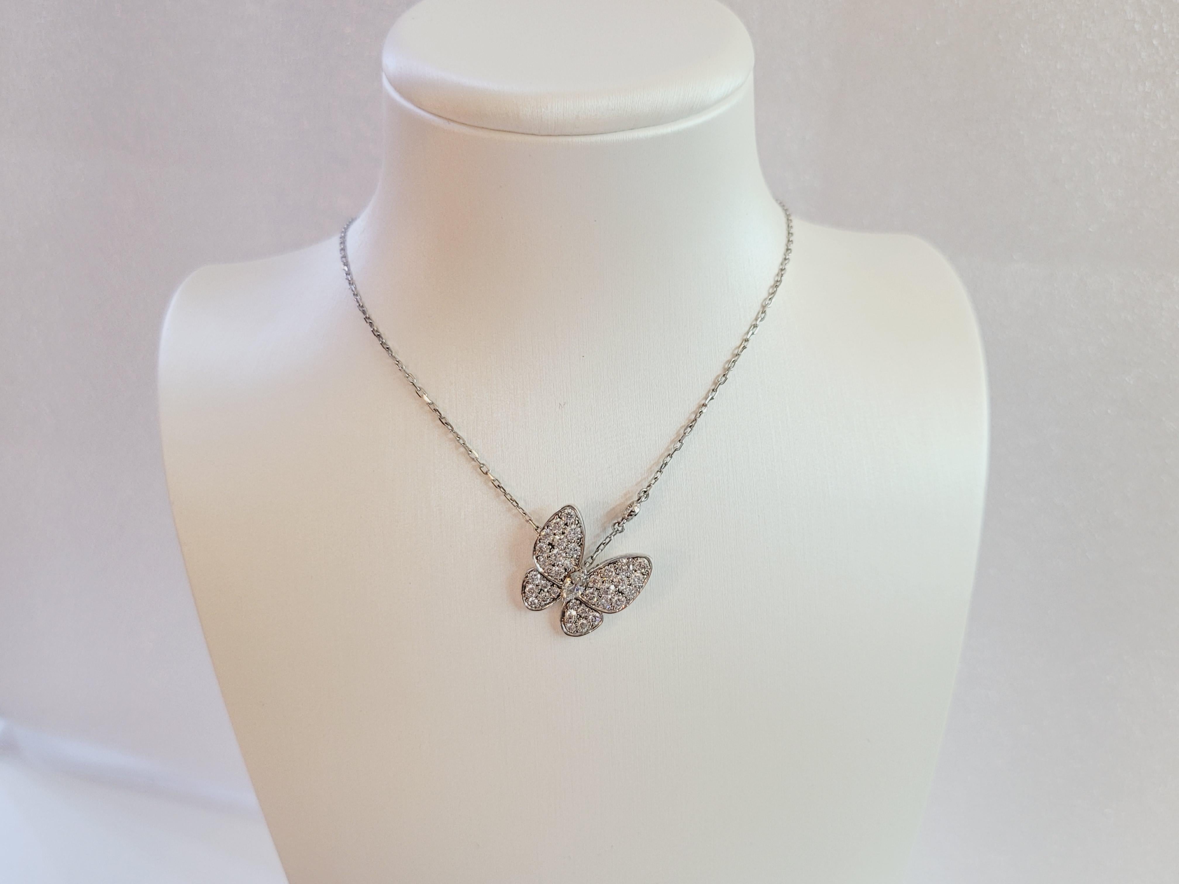 Van Cleef & Arpels Two Butterfly Diamond Necklace 1