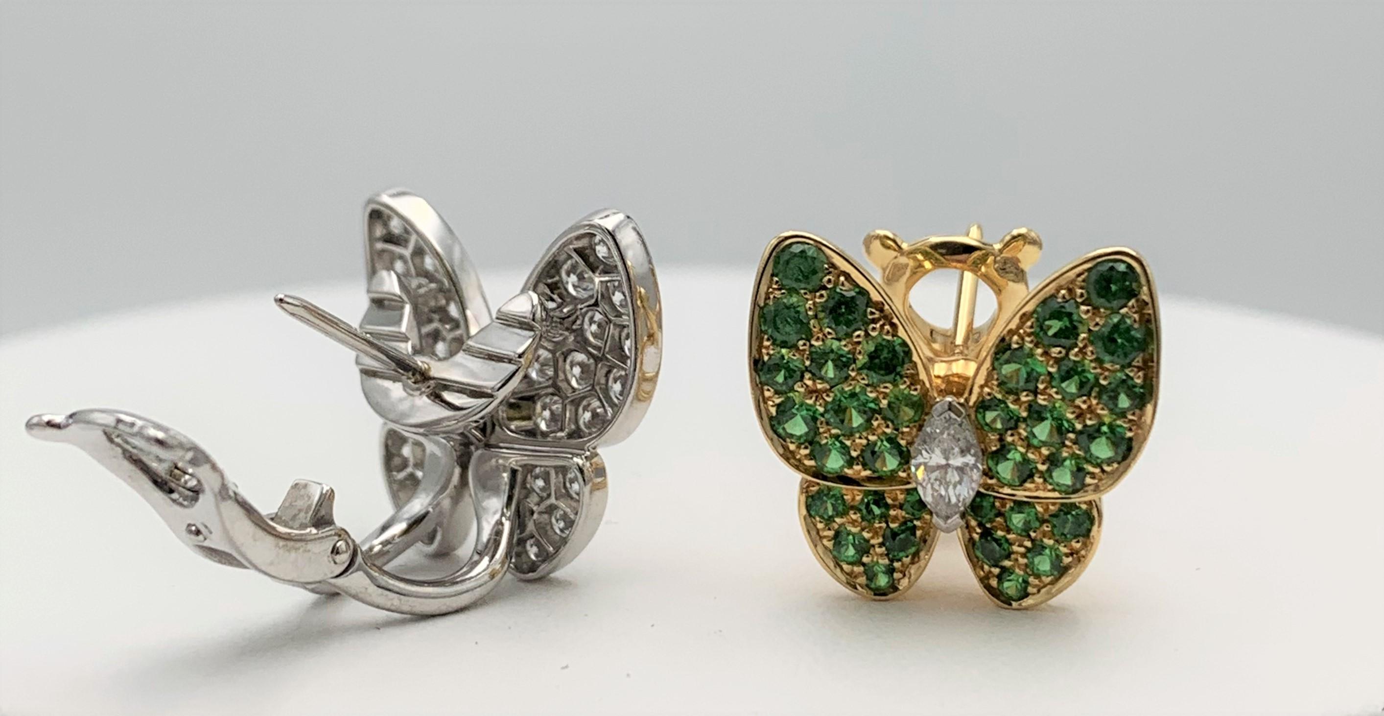 two butterfly earrings