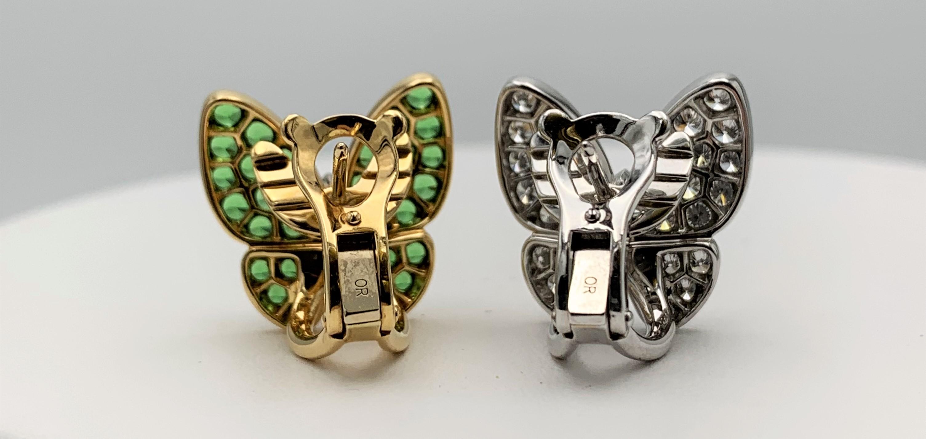 van cleef two butterfly earrings