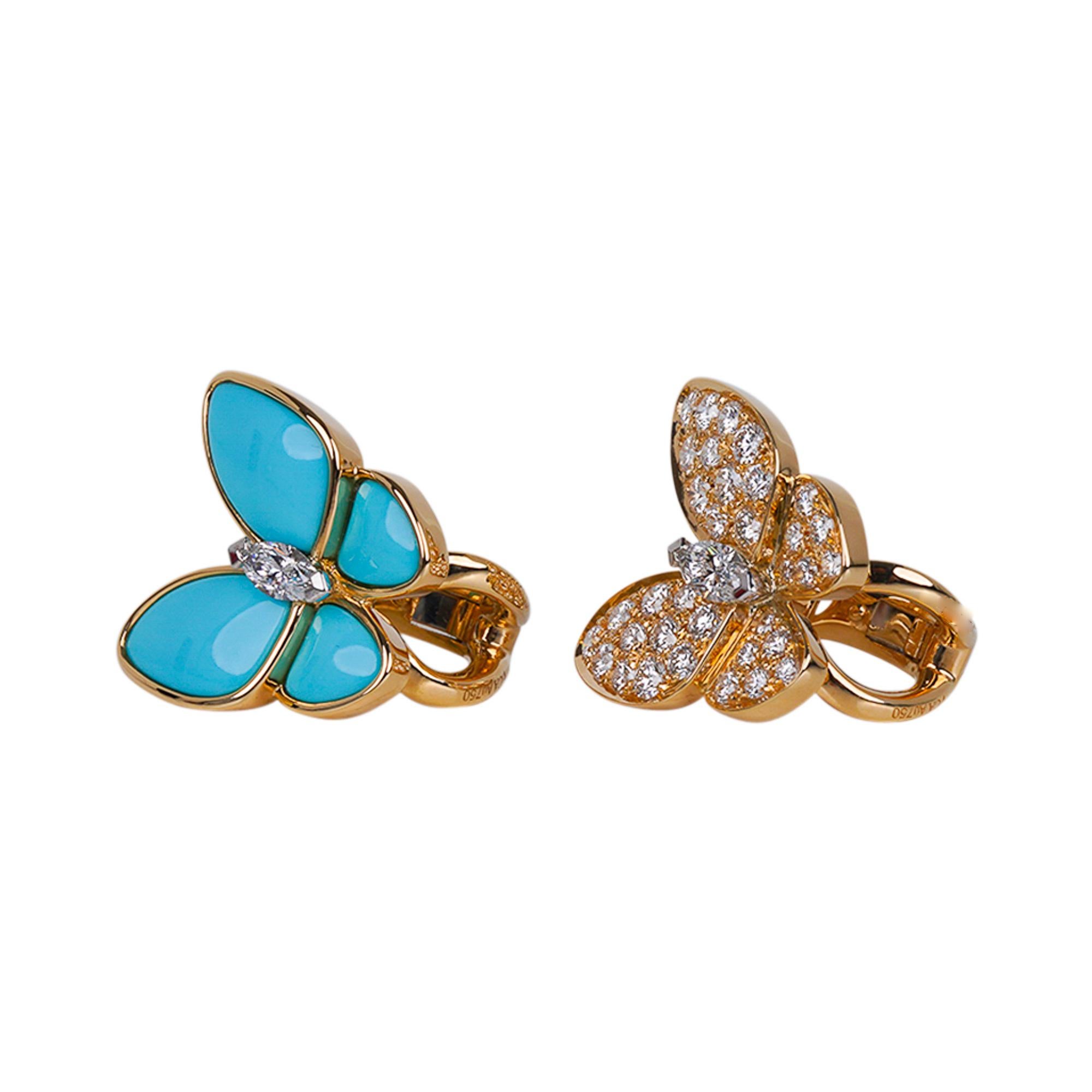 van cleef turquoise butterfly earrings