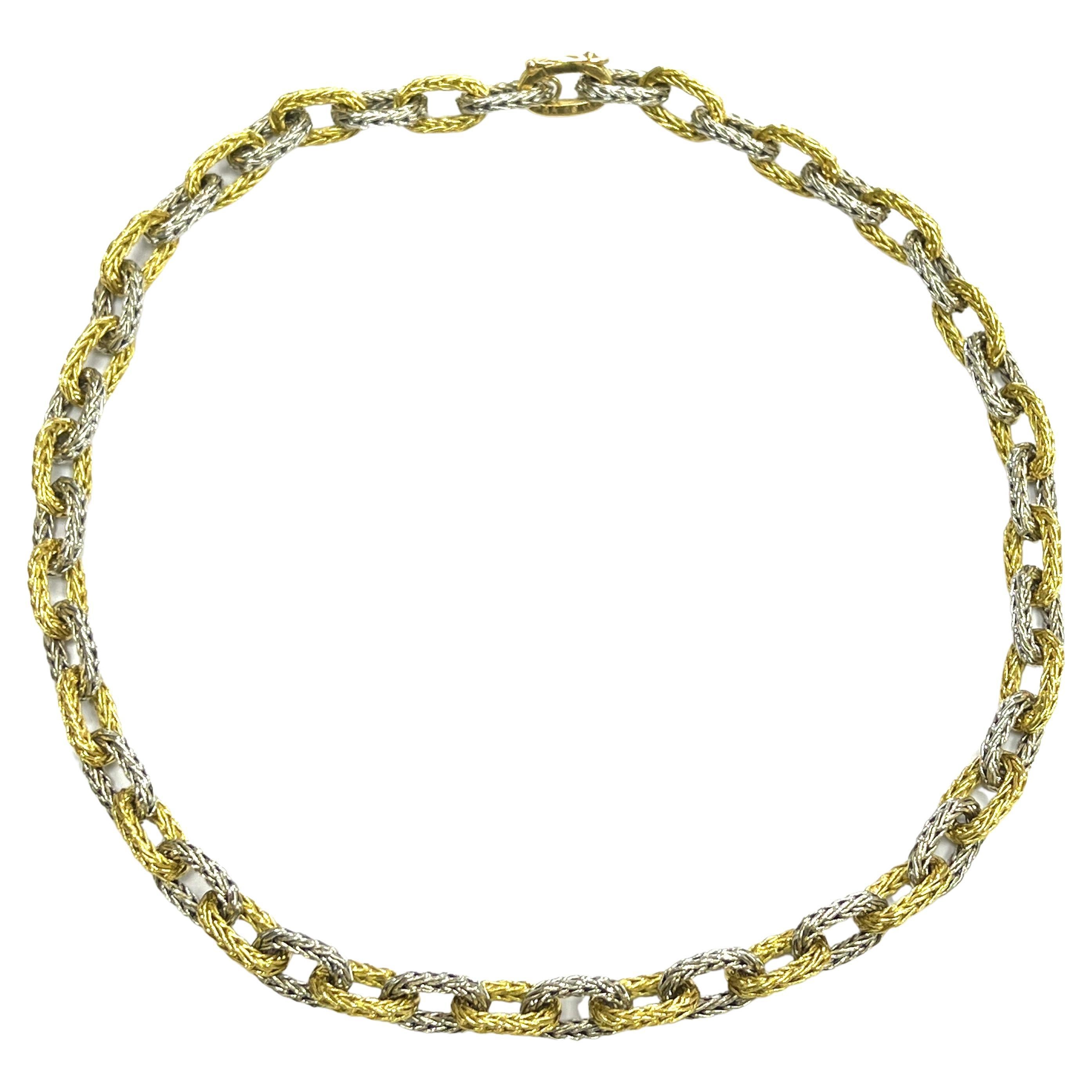 Van Cleef & Arpels Two-Tone Gold Chain Collar Necklace For Sale