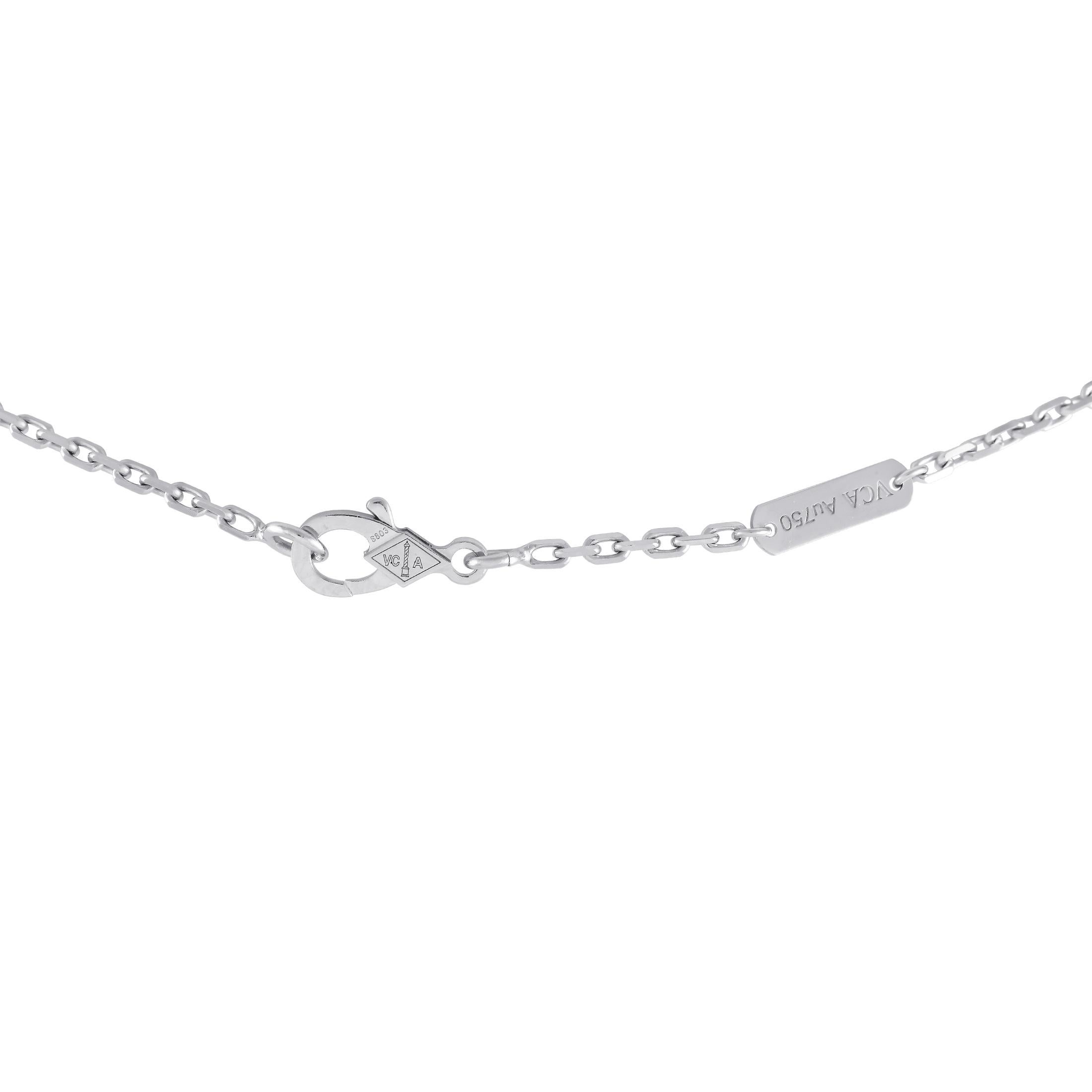 Round Cut Van Cleef & Arpels Van Cleef & Arpels 18K White Gold 2.37ct Diamond Necklace For Sale