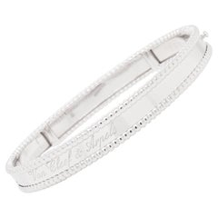 Van Cleef 
Arpels VCA 18K White Gold Perlée Signature Bracelet, Medium Model