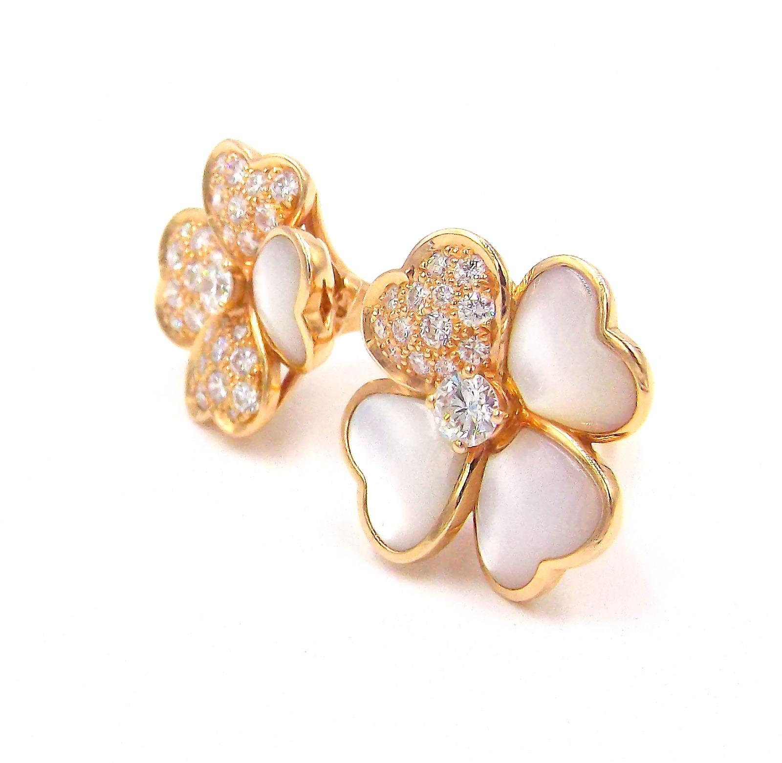 Van Cleef & Arpels VCA Cosmos Between the Finger Rosgold MOP Diamantring 52 Damen im Angebot