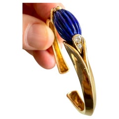 Van Cleef & Arpels VCA Diamond and Lapis Lazuli 18Kt Cuff Bracelet