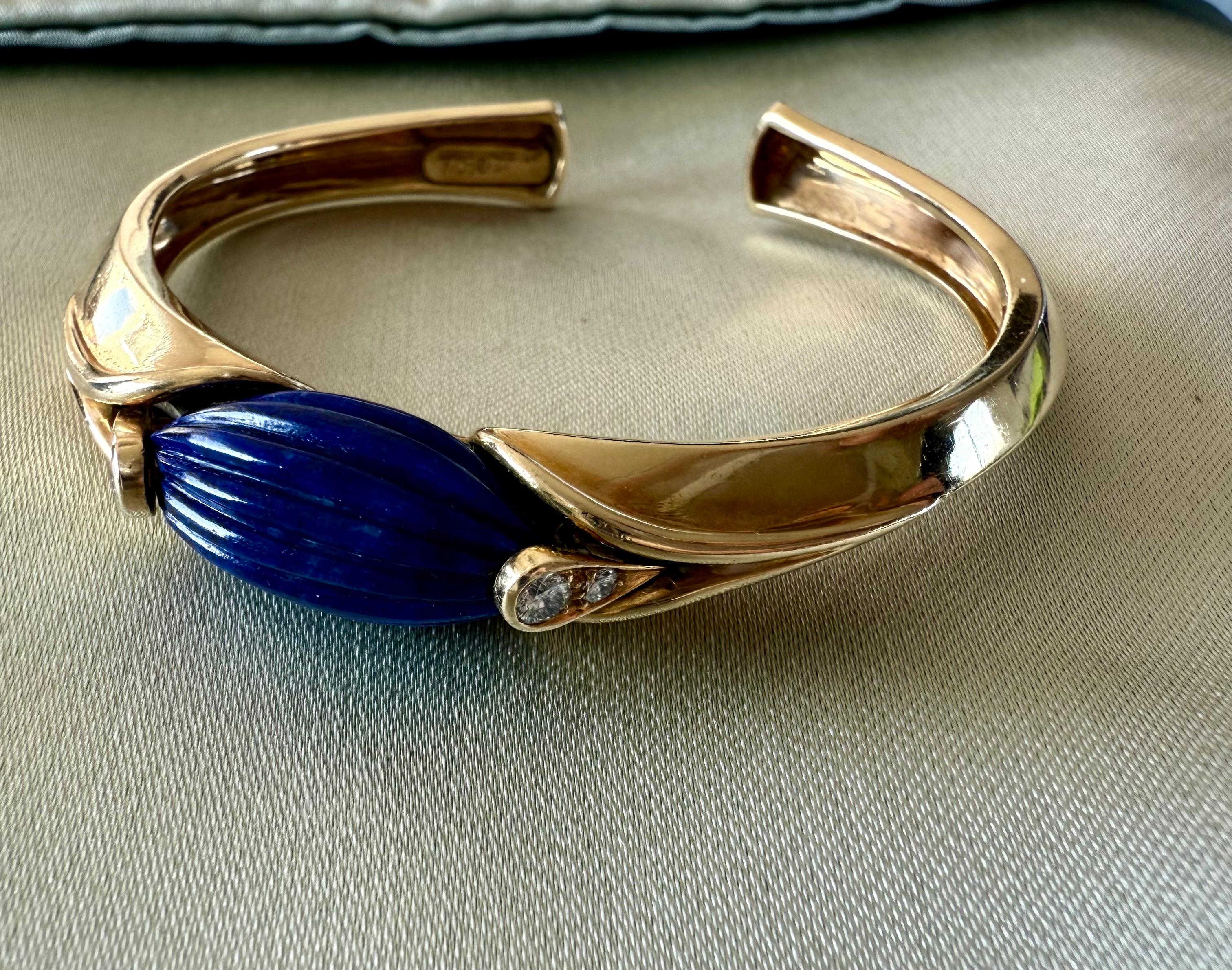 Pulsera Van Cleef & Arpels VCA con diamantes y lapislázuli de 18 quilates en venta 6