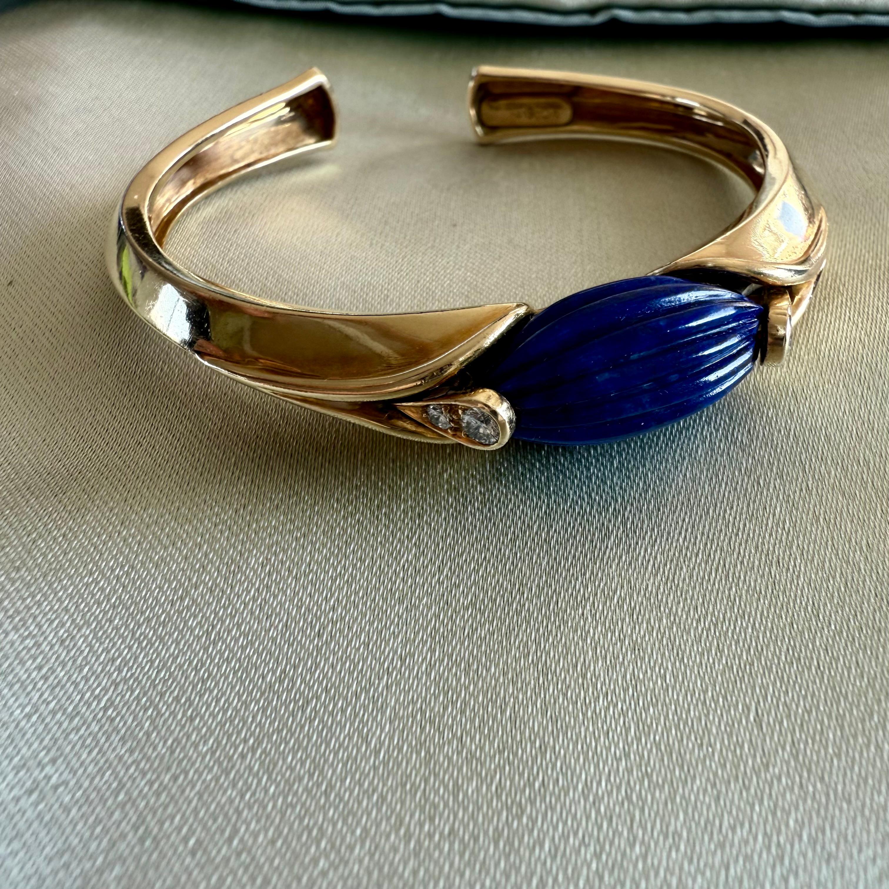 Pulsera Van Cleef & Arpels VCA con diamantes y lapislázuli de 18 quilates en venta 7