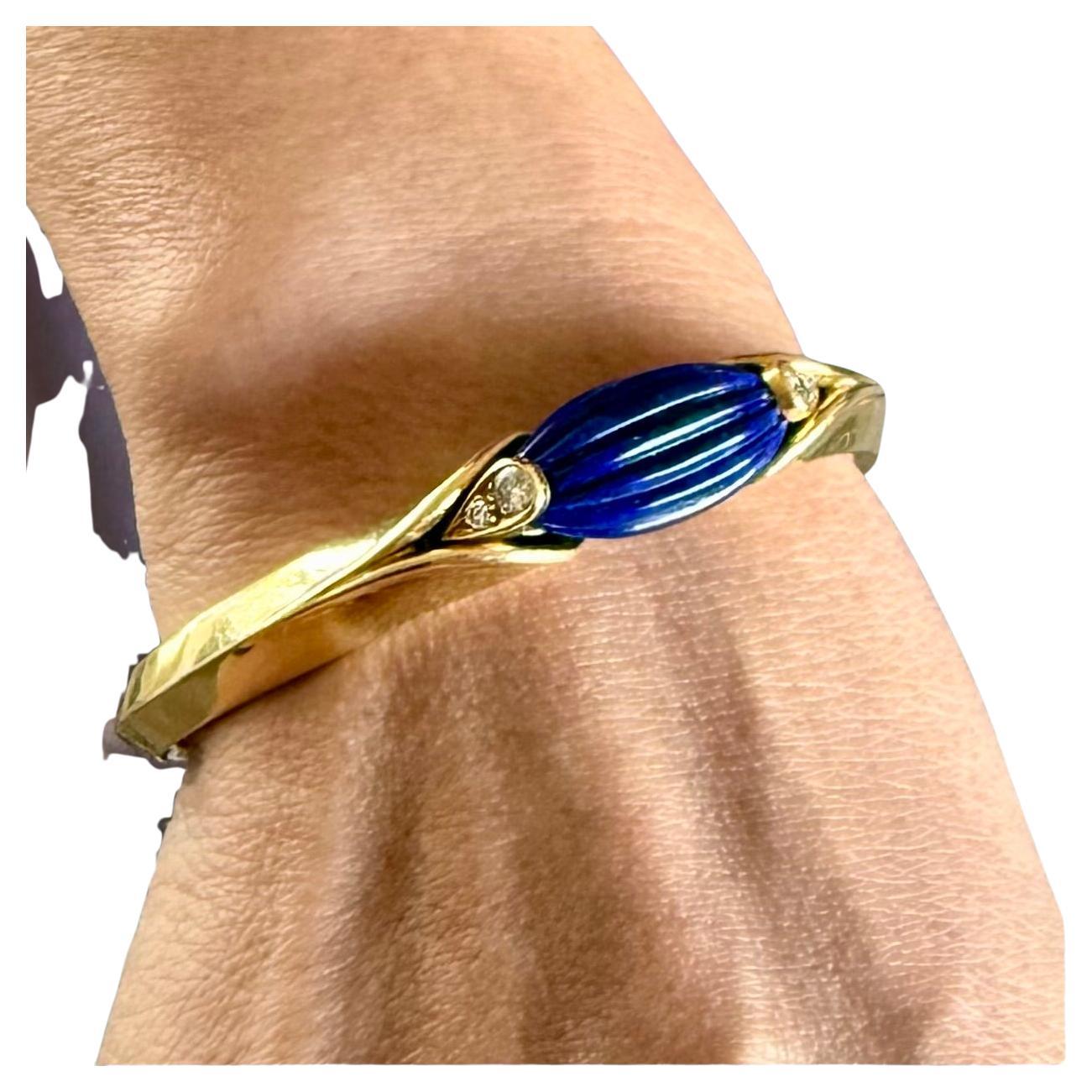 Femenino o masculino Pulsera Van Cleef & Arpels VCA con diamantes y lapislázuli de 18 quilates en venta
