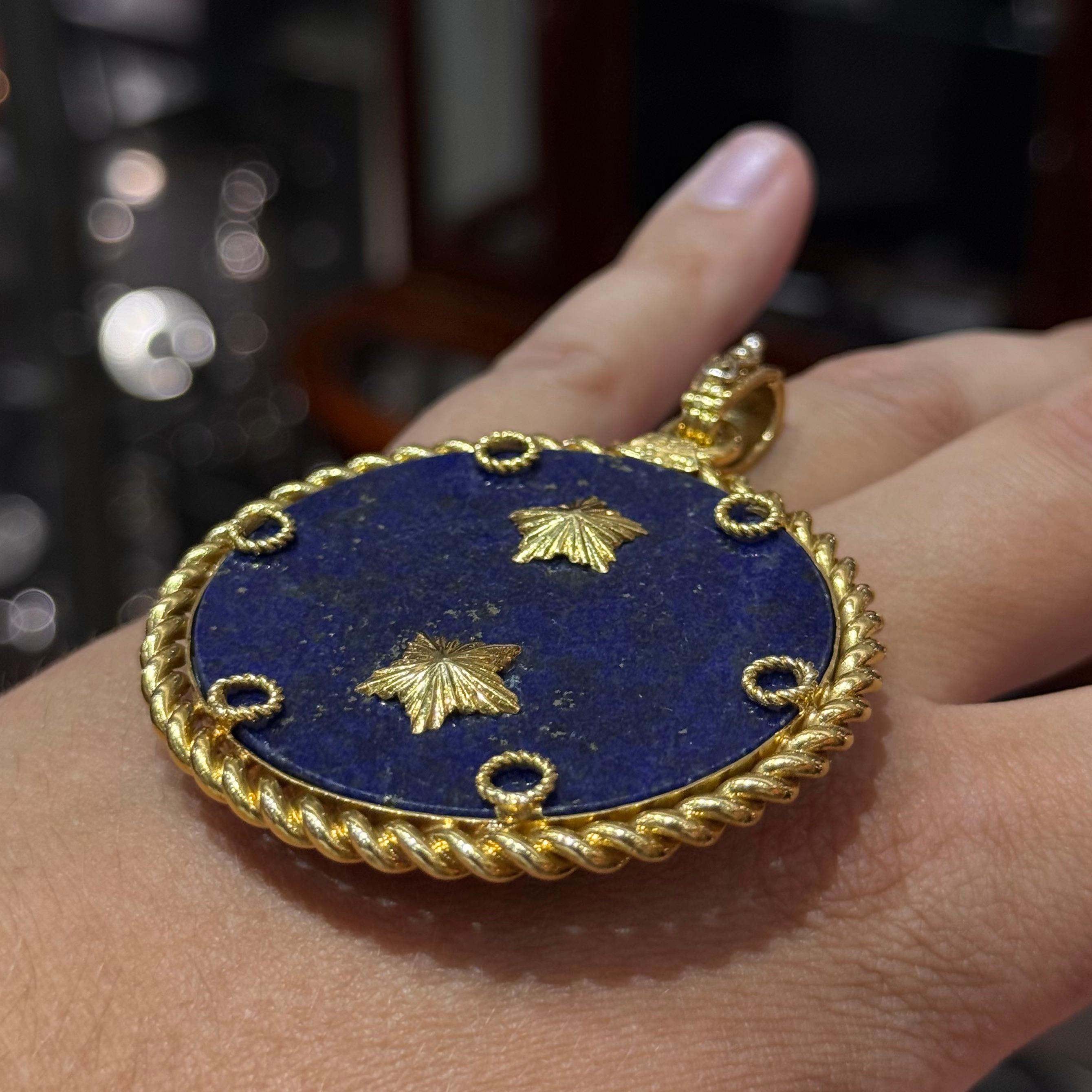 Van Cleef & Arpels VCA Libra Zodiaque Lapis Lazuli Diamond Medallion Gold 1970s im Angebot 1