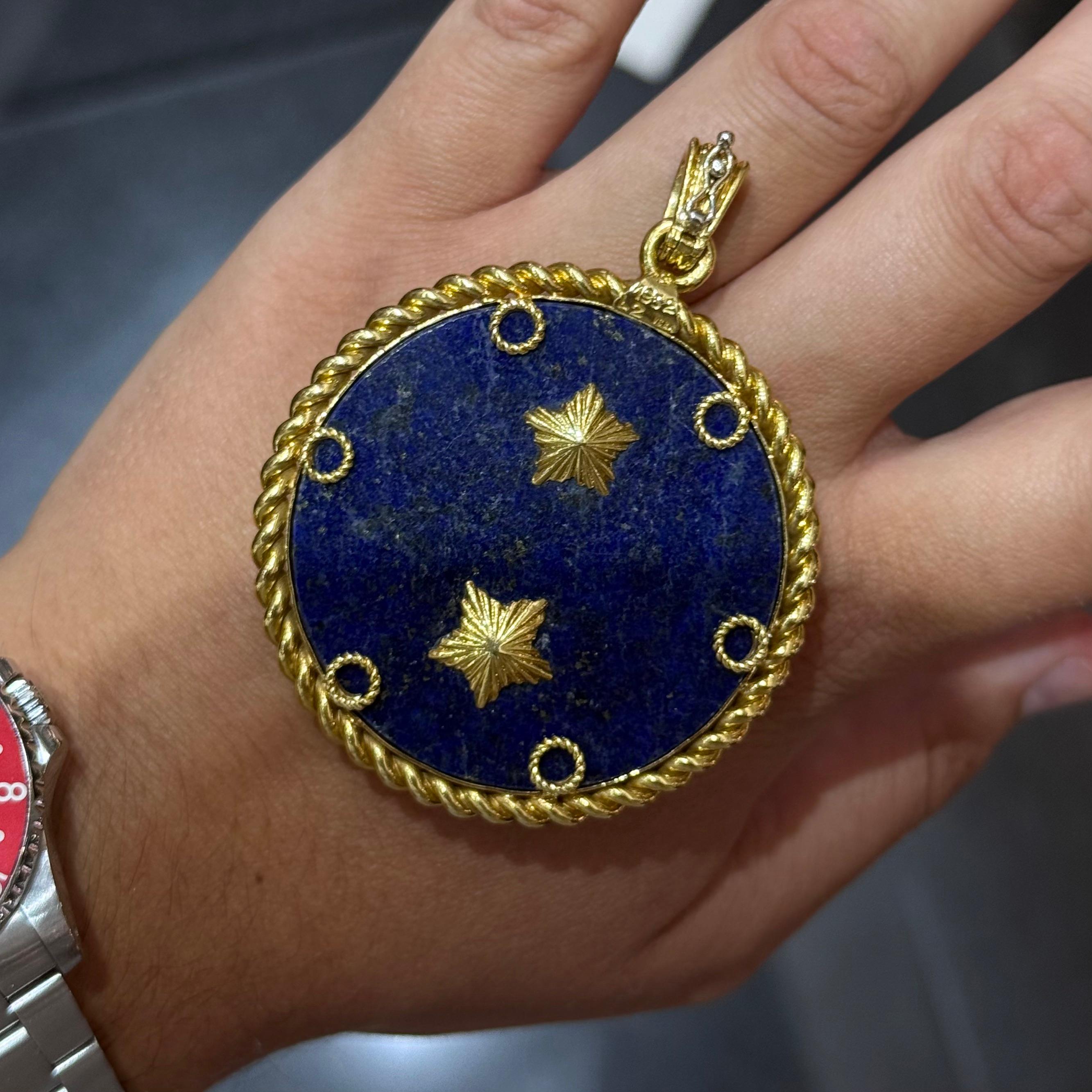 Van Cleef & Arpels VCA Libra Zodiaque Lapis Lazuli Diamond Medallion Gold 1970s im Angebot 2