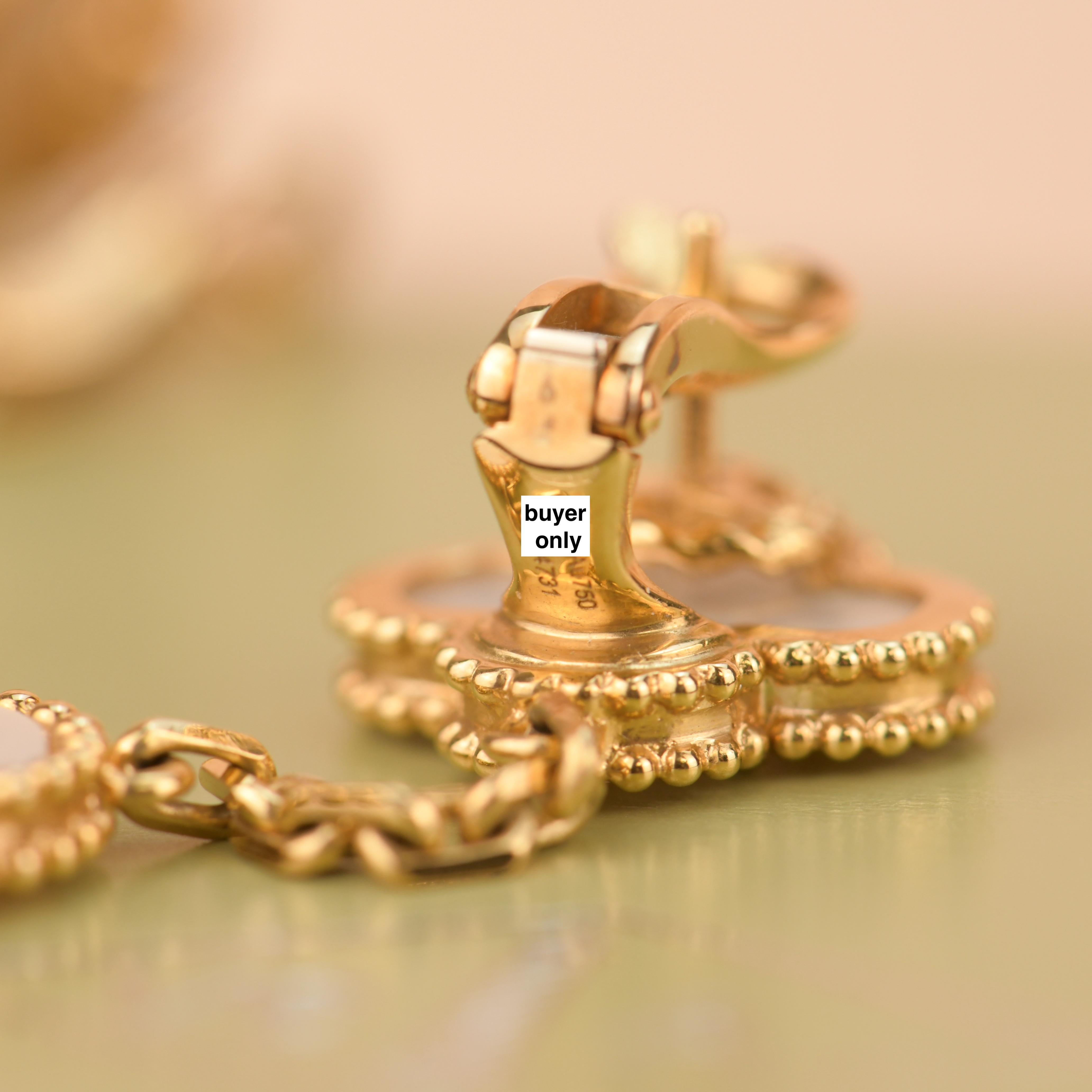 Van Cleef & Arpels VCA Magic Alhambra Lange Perlmutt-Ohrringe 7