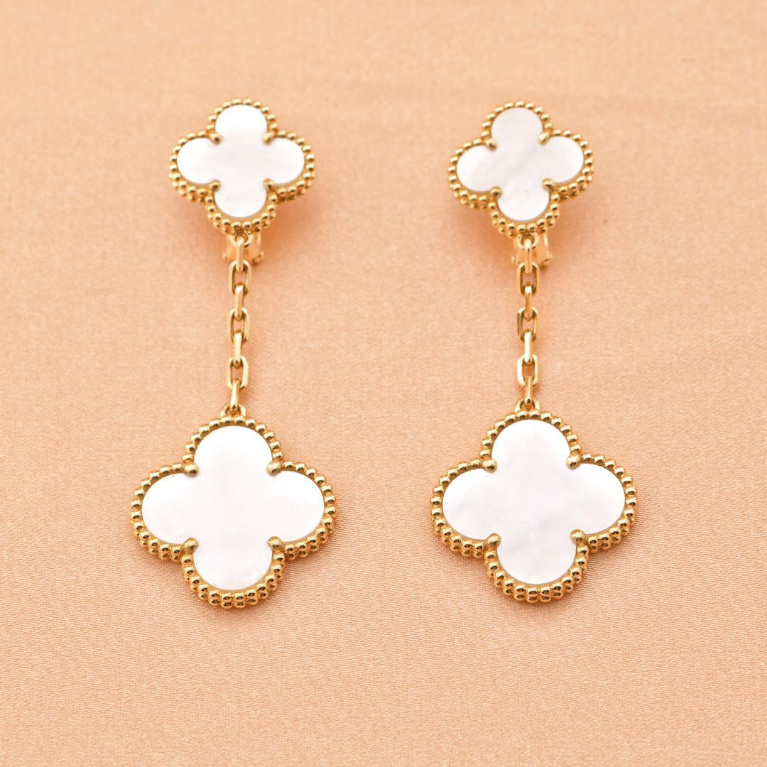 van cleef two motif earrings