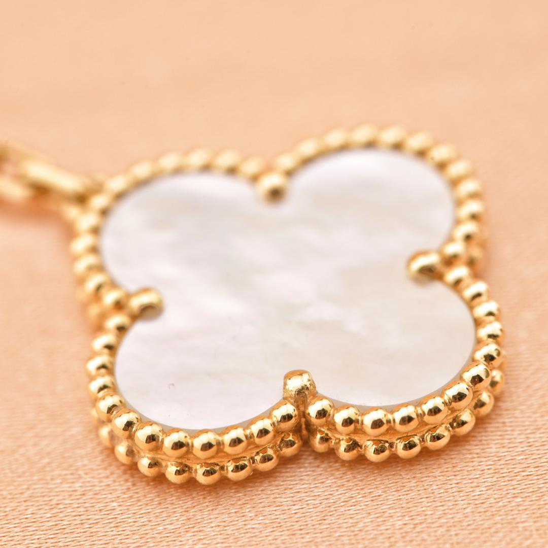 Van Cleef & Arpels VCA Magic Alhambra Long Mother of Pearl Gold Earrings 2