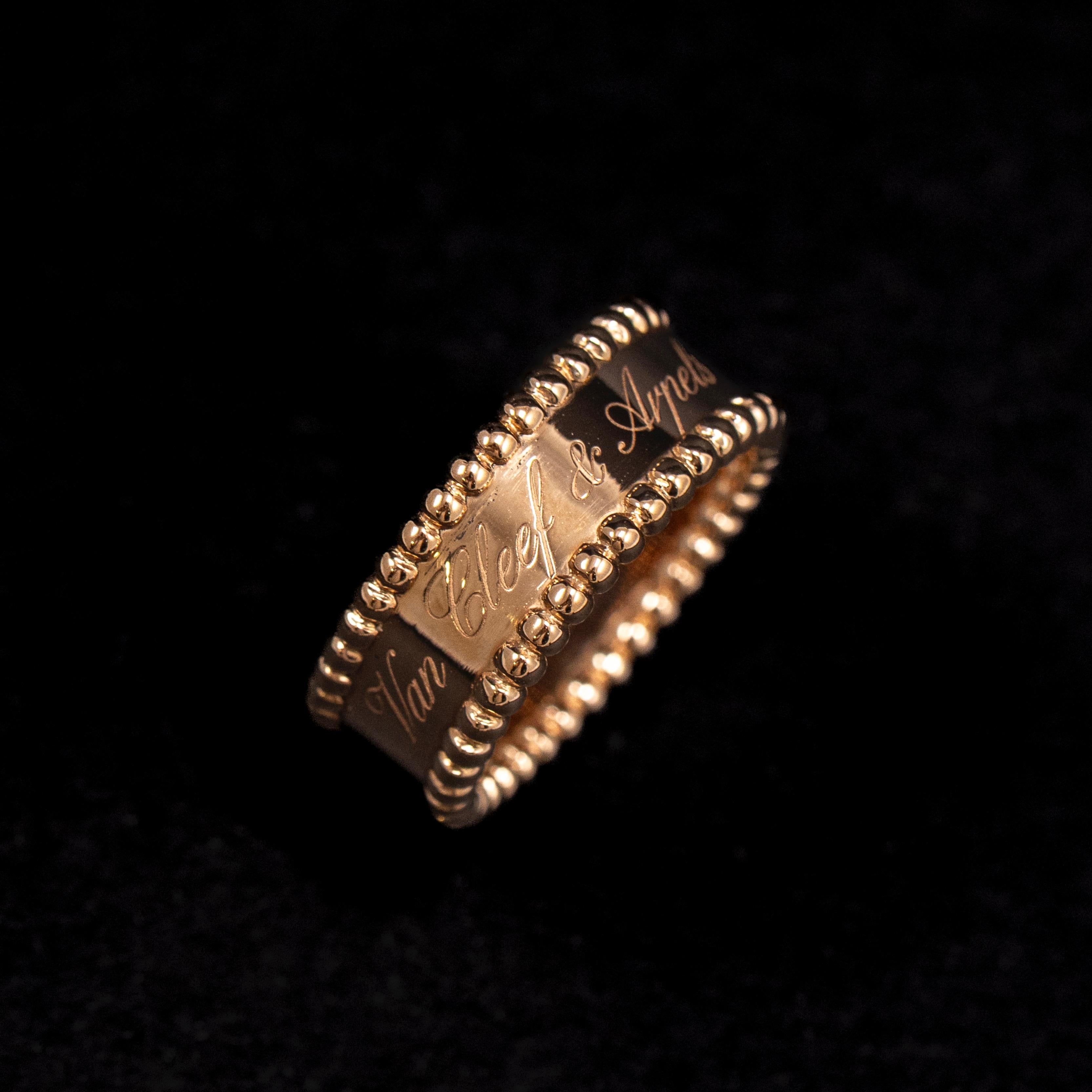 Contemporary Van Cleef & Arpels VCA Perlée Signature Ring 18K Rose Gold Full Set Box Papers For Sale