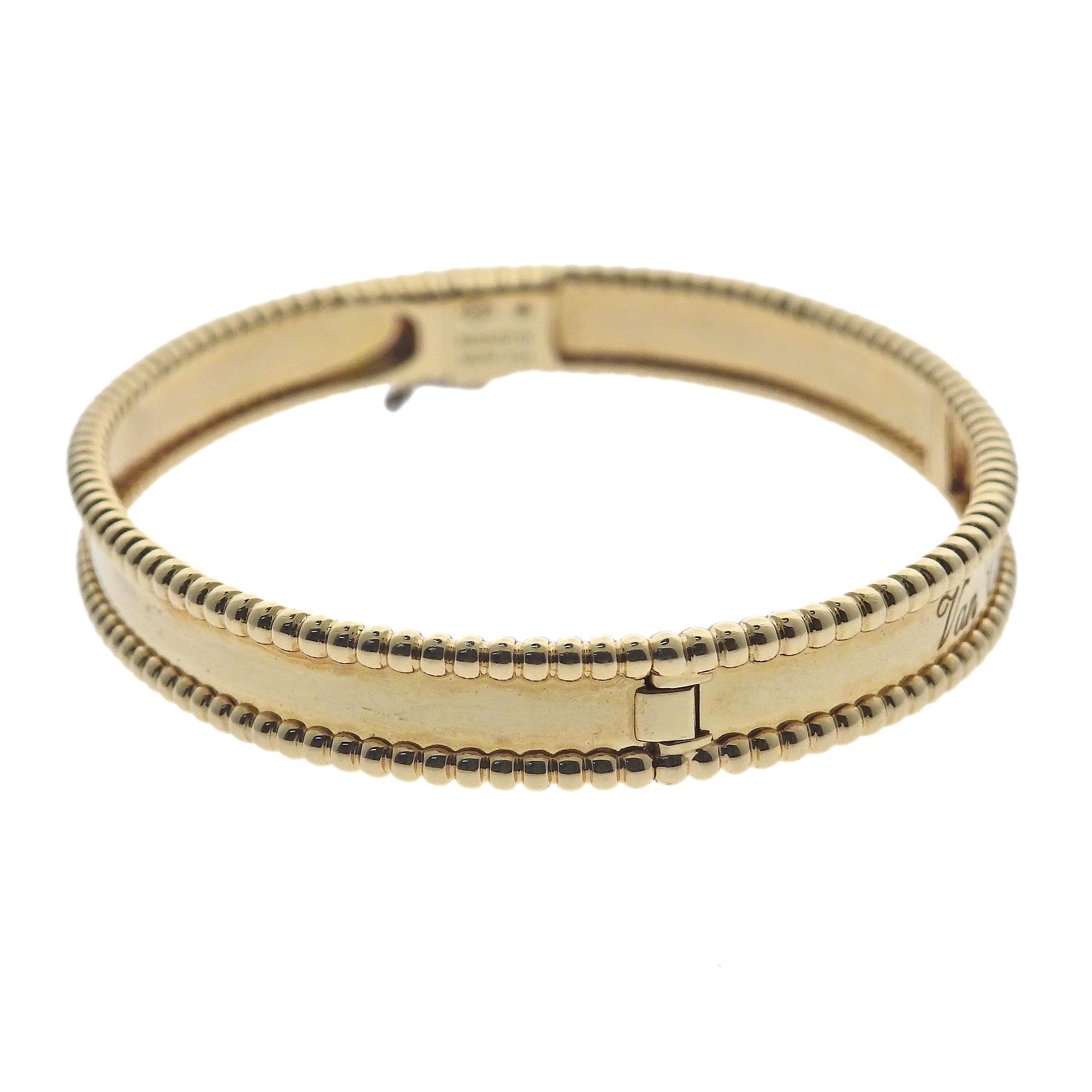 An 18k yellow gold bracelet from the Perlee Signature collection by Van Cleef & Arpels. Bracelet comfortably fits up to 6.75