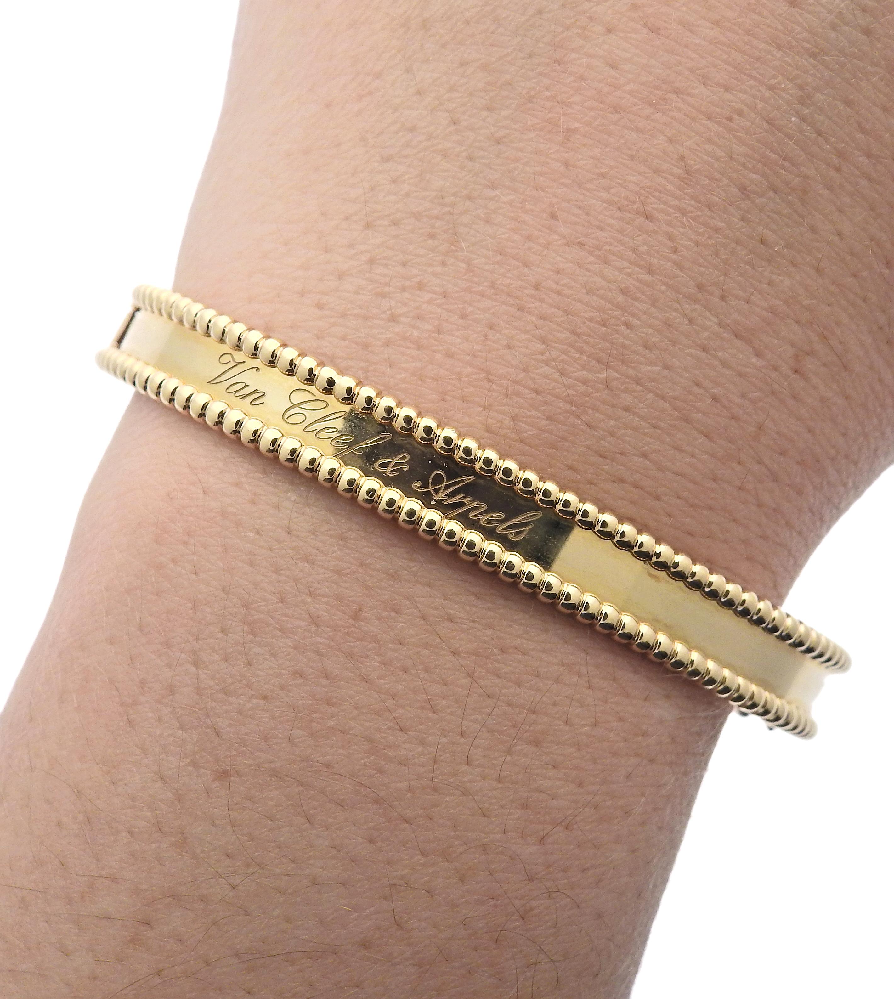 Van Cleef & Arpels VCA Perlee Yellow Gold Bracelet In Excellent Condition For Sale In Lambertville, NJ
