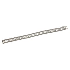Van Cleef & Arpels VCA Platinum Mesh Old European Cut Diamond & Pearl Bracelet