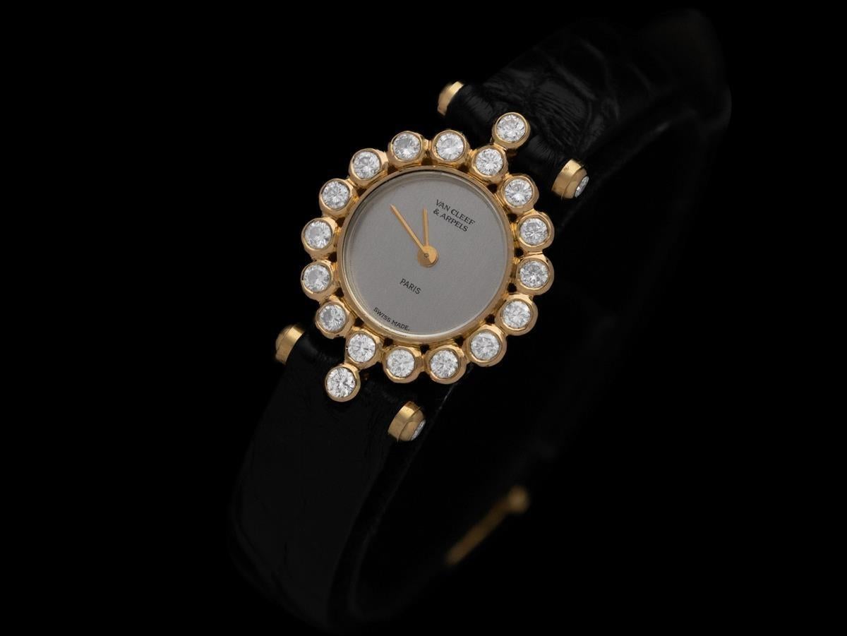 Women's Van Cleef & Arpels VCA Rare Ladies Cocktail Watch - 18K Gold & Factory Diamonds For Sale