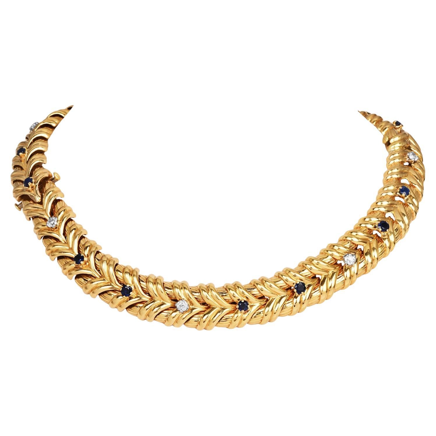 Van Cleef & Arpels Zaffiro Diamante VCA  Girocollo e bracciali in oro 18k