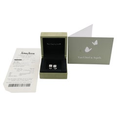 Van Cleef & Arpels VCA Sweet Alhambra White Gold Natural Diamond Stud Earrings