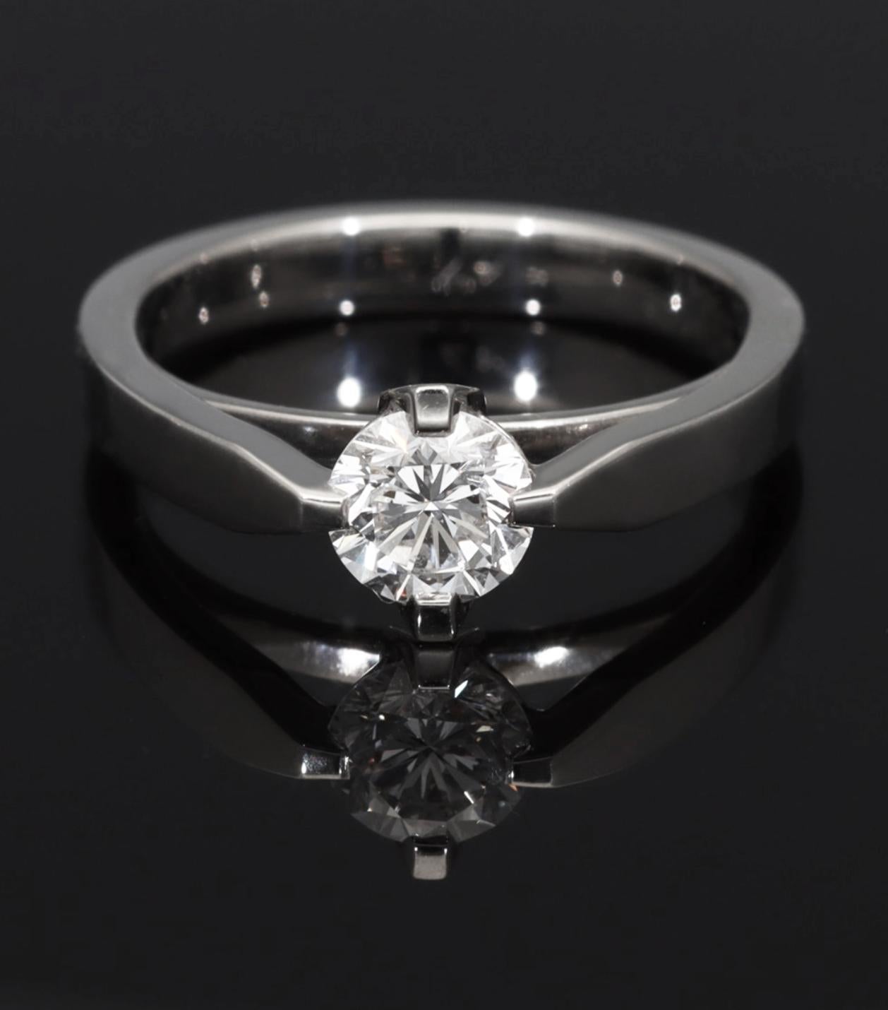 Van Cleef & Arpels Vendome Solitär Diamant 0,51ct D-VVS2-V Platinring US 4 im Angebot 6