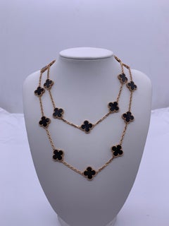 Van Cleef & Arpels VIC Limited Edition Silver Obsidian 20-Motif Necklace