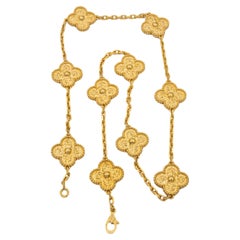Van Cleef & Arpels Collier vintage Alhambra à 10 motifs en or rose 18 carats