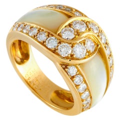 Van Cleef & Arpels Vintage 18 Karat Gold 1.00 Carat Diamond and Mother of Pearl