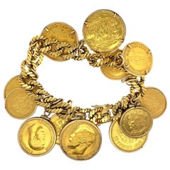 Van Cleef & Arpels Vintage 18 Karat Gold Coin Bracelet