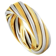Van Cleef 
Arpels Vintage 18 Karat White and Yellow Gold Band Ring