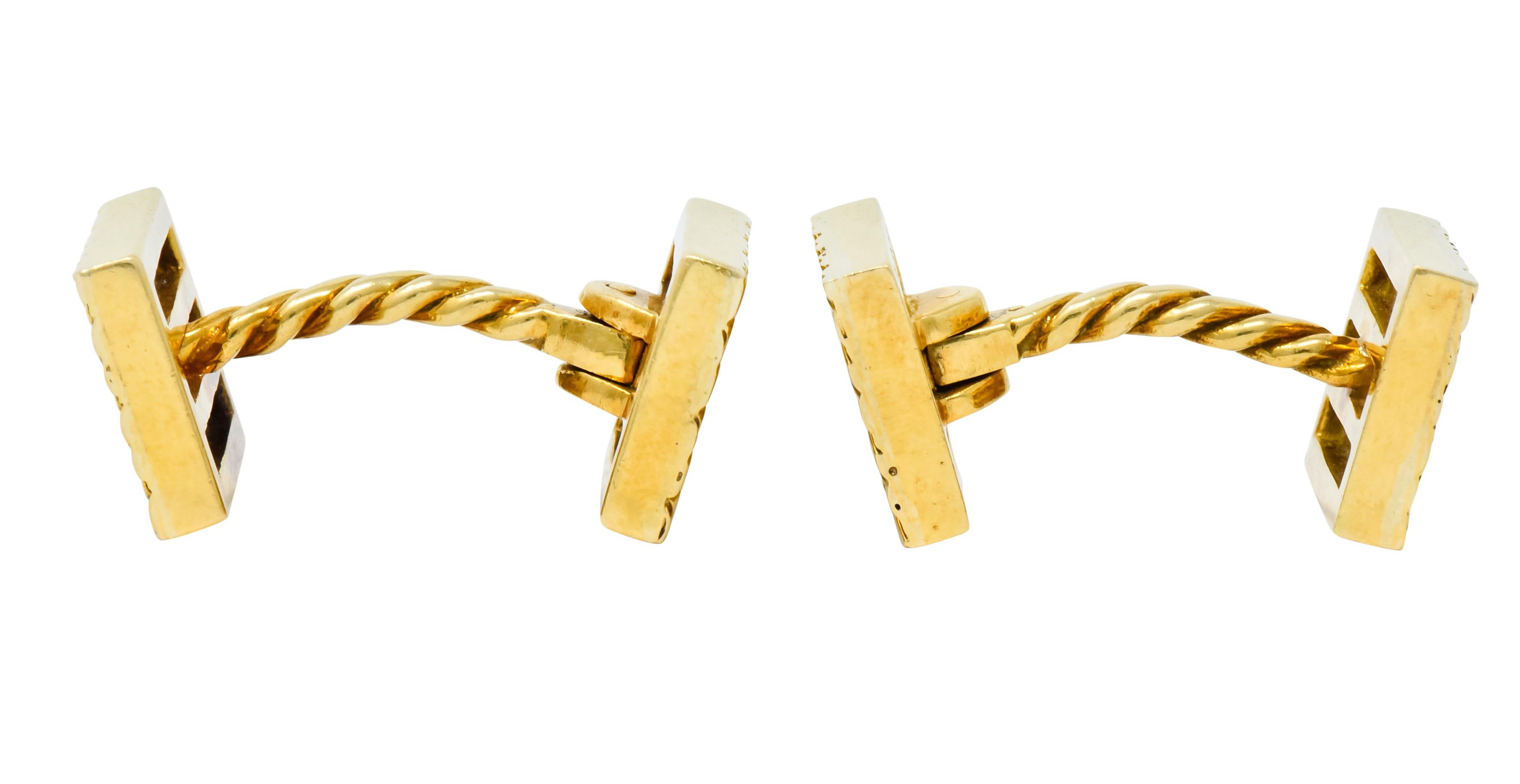 Van Cleef & Arpels Vintage 18 Karat Yellow Gold Woven Men's Cufflinks 2